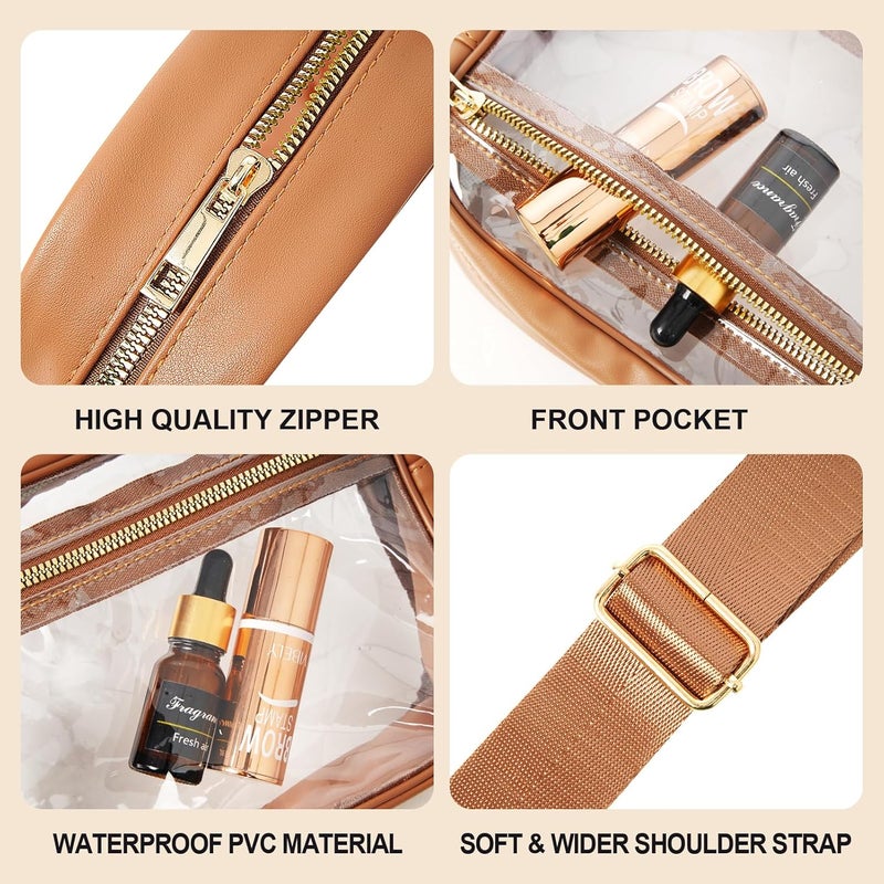 Fibrdoo Clear Bag Stadium Approved, Leather Clear Crossbody Purse Bag for Concerts Sports Events Festivals - Image 4